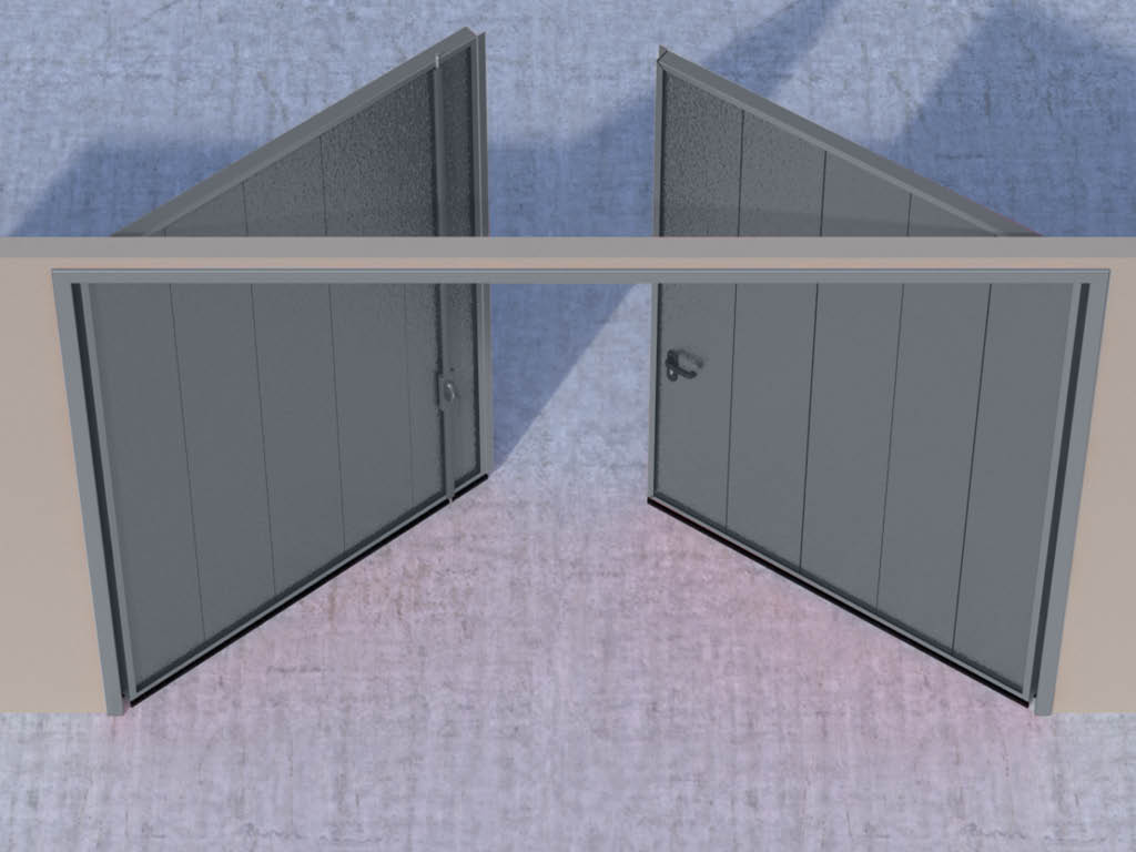 Открывание створок наружу помещения – левая створка пассивная, правая активная.